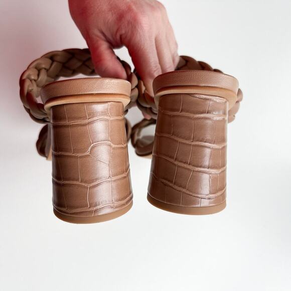 Evereve Dolce Vita Paily Cafe Brown Sandal 6 Block Heel Braided Spring Summer - Picture 4 of 8